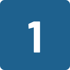 White number 1 centered on a blue square background, reminiscent of a festive holiday lights display.
