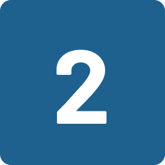 White number 2 centered on a blue square background, evoking the brightness of holiday lights.